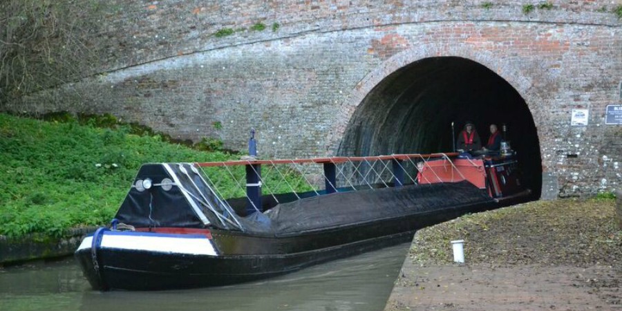 Historic boat at Blisworth Tunnel entrance
