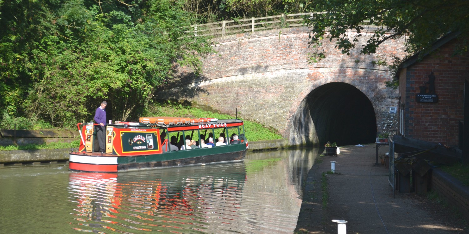 Blisworth tunnel with trip boat