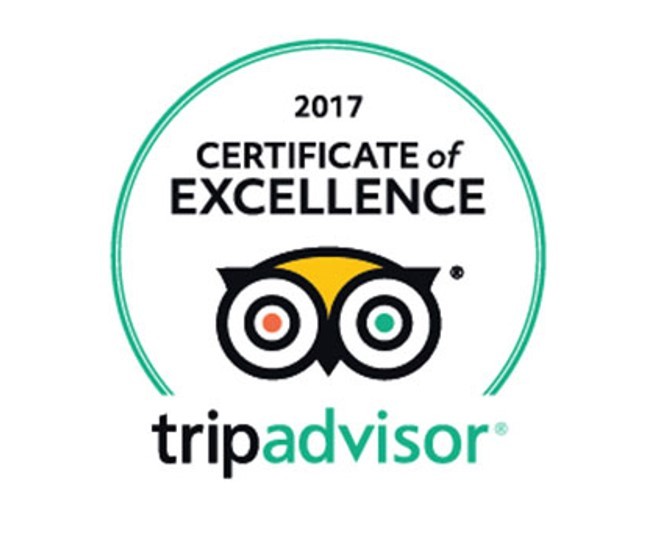 Trip advisor certificate of excellent 2017