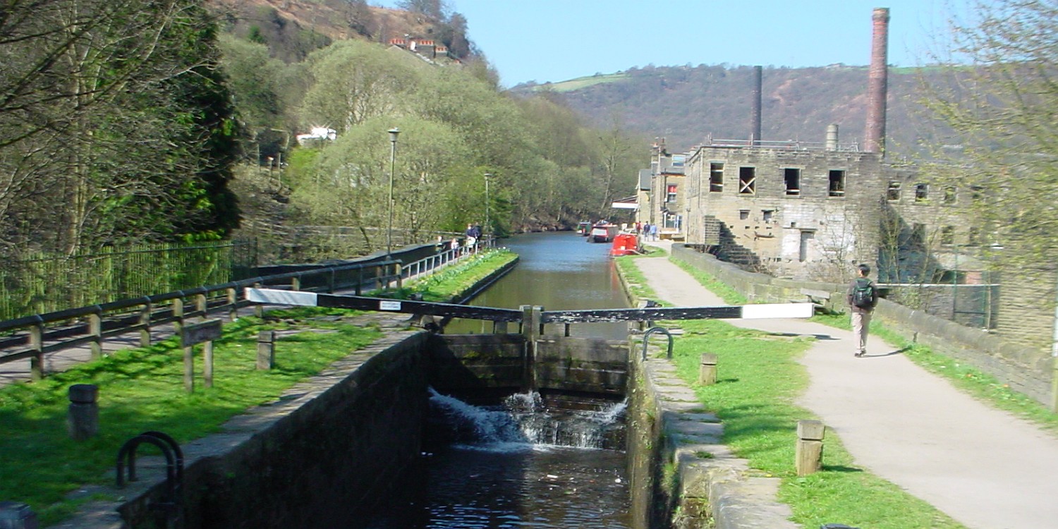 View across the canal at Hebden Bridge