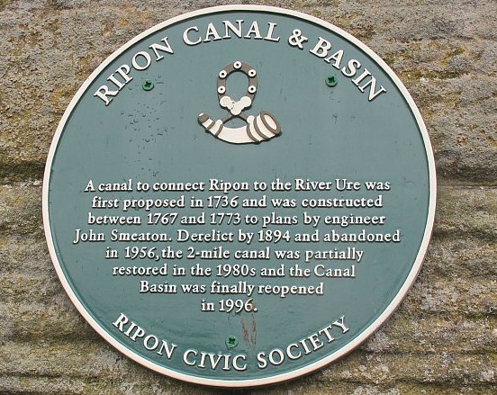 Ripon Canal Basin plaque