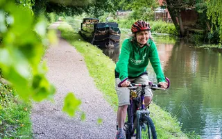 Cyclist on the Erewash Canal