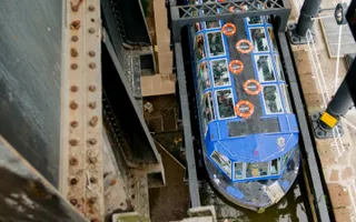 Look down into the boat lift