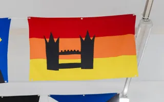 Close up of a handmade flag