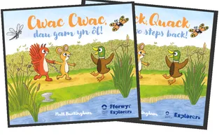Image of the front page of the Water Safety for Little Explorers storyook, Quack Quack, Take two steps back