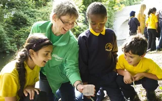 School children by the canal
