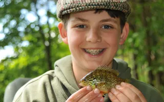 James Buckley with a pumpkinseed
