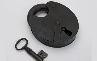 Padlock used for fastening lock gates on the Calder and Hebble Navigation