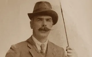 A portrait of Jim Bazley, angler, in 1908