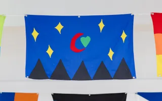 Close up of a handmade flag