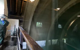 Volunteer whatching the wheels courtesy Terry Hewlett