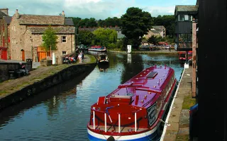 Boat moored in Skipton