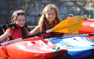 Girls canoeing