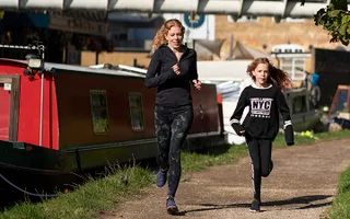Running along the canal