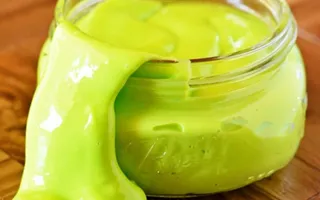 Green slime on a table