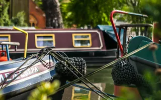Moored boats at Little Venice on the Regent's Canal