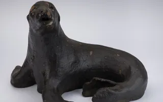 Plaster model of a seal, used as a mascot on the Seal narrowboat