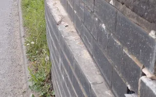 Close up of damage brick work on a bridge