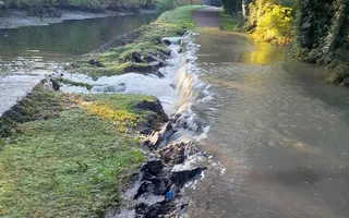 Flood damage in Leicester on Grand Union Canal