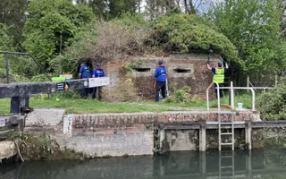Volunteering at Garston Lock pill box