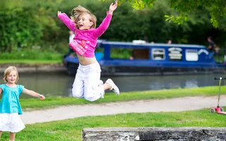 Children playing by the Grand Union Canal