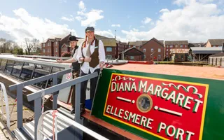 Boat Diana Margaret on a Canal Town Sunday event at Ellesmere Port