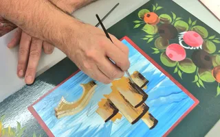 Roses and castles painting