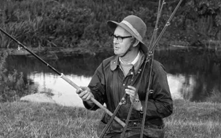 Richard Walker with fishing rods