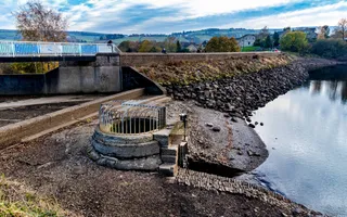 Old reservoir that has low level water