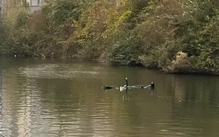A photo of the sunken vessel at Bridge 200