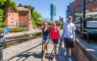 Enjoying a city walk