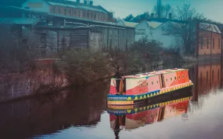 A narrowboat on a canal