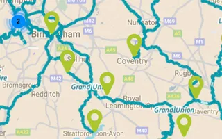 A map with place markers on it