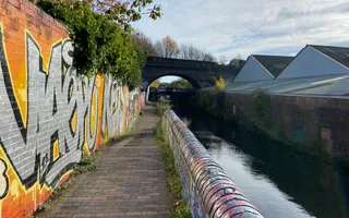 Towpath Bridge, Basin Bridge on the Grand Union Canal in Digbeth