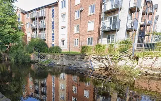 Collapsed retaining wall