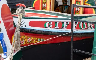 Close up detail of a narrowboat