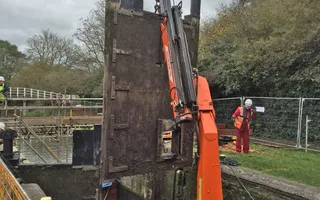 Lock gates on the Kennet & Avon Canal