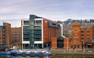 Red brick hotel at Brayford Pool in Lincoln