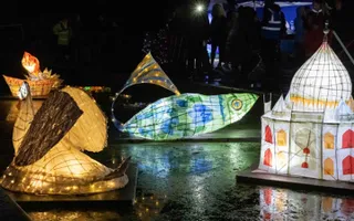 Floating lanterns on the canal