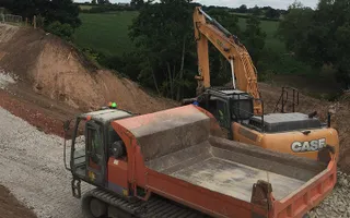 Diggers at Middlewich breach