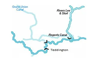 Map showing locations of Thames locks