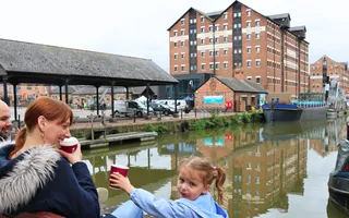 Family enjoying Gloucester Docks