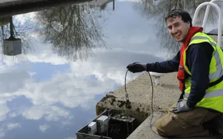 Man working on the towpath
