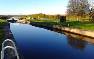 Colourful picture of a lock on a sunny day