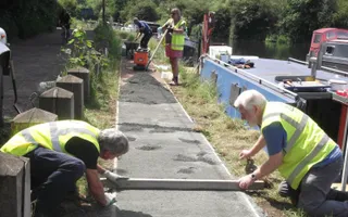 Towpath repairs at Broxourne