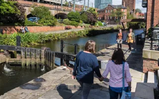 Walking by the canal in Manchester