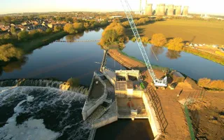 The site at Brotherton weir, during construction (Displayed with consent from Barn Energy)