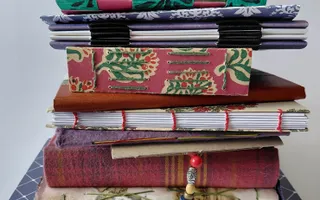 stack of books on a table