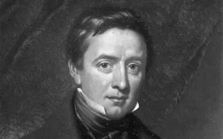 Black and white photograph of Thomas Telford, canal engineer