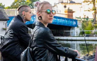 Two friends by the canal in Little Venice